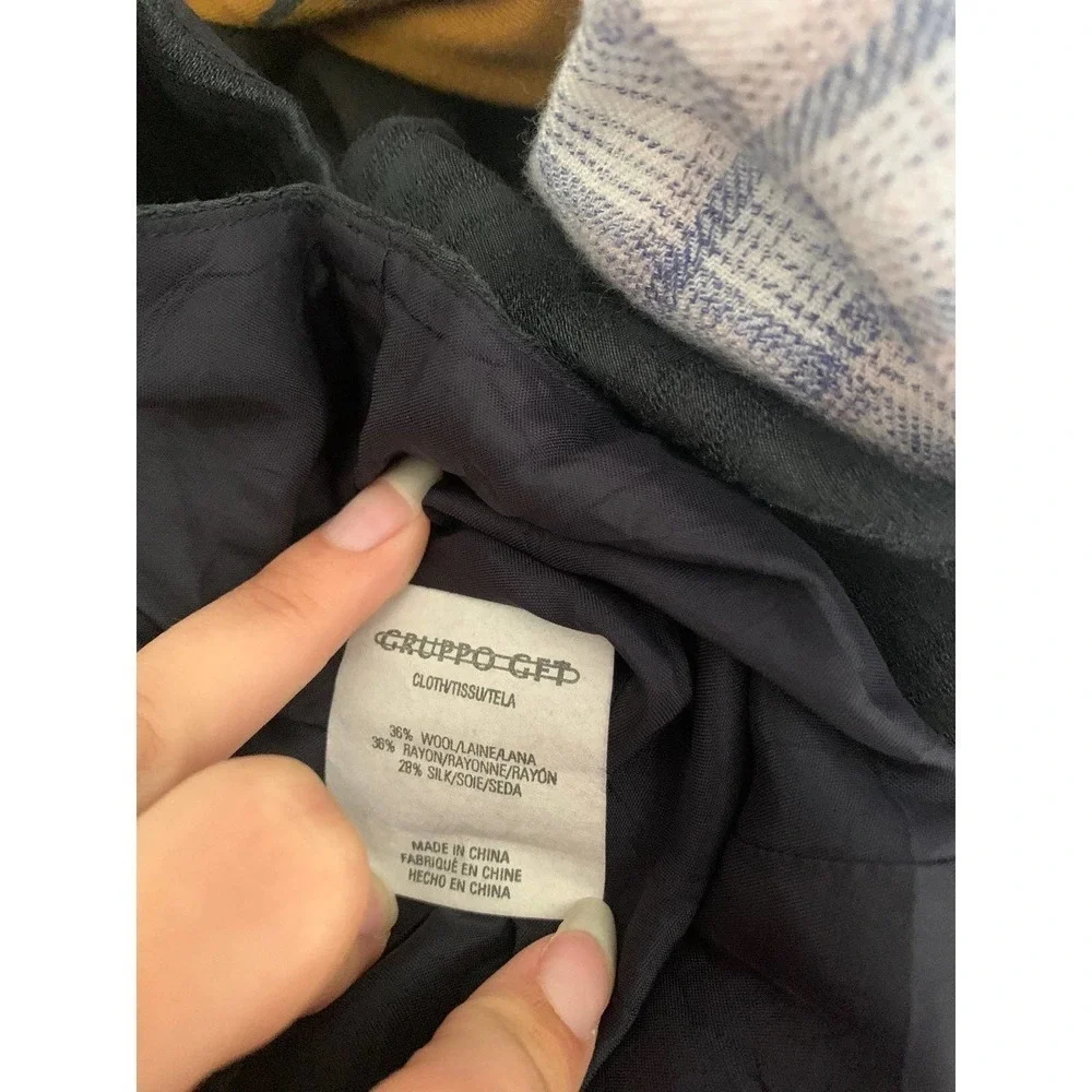 Emanuel Unargo Wool Blend Black Shift Dress Size 14 Petite